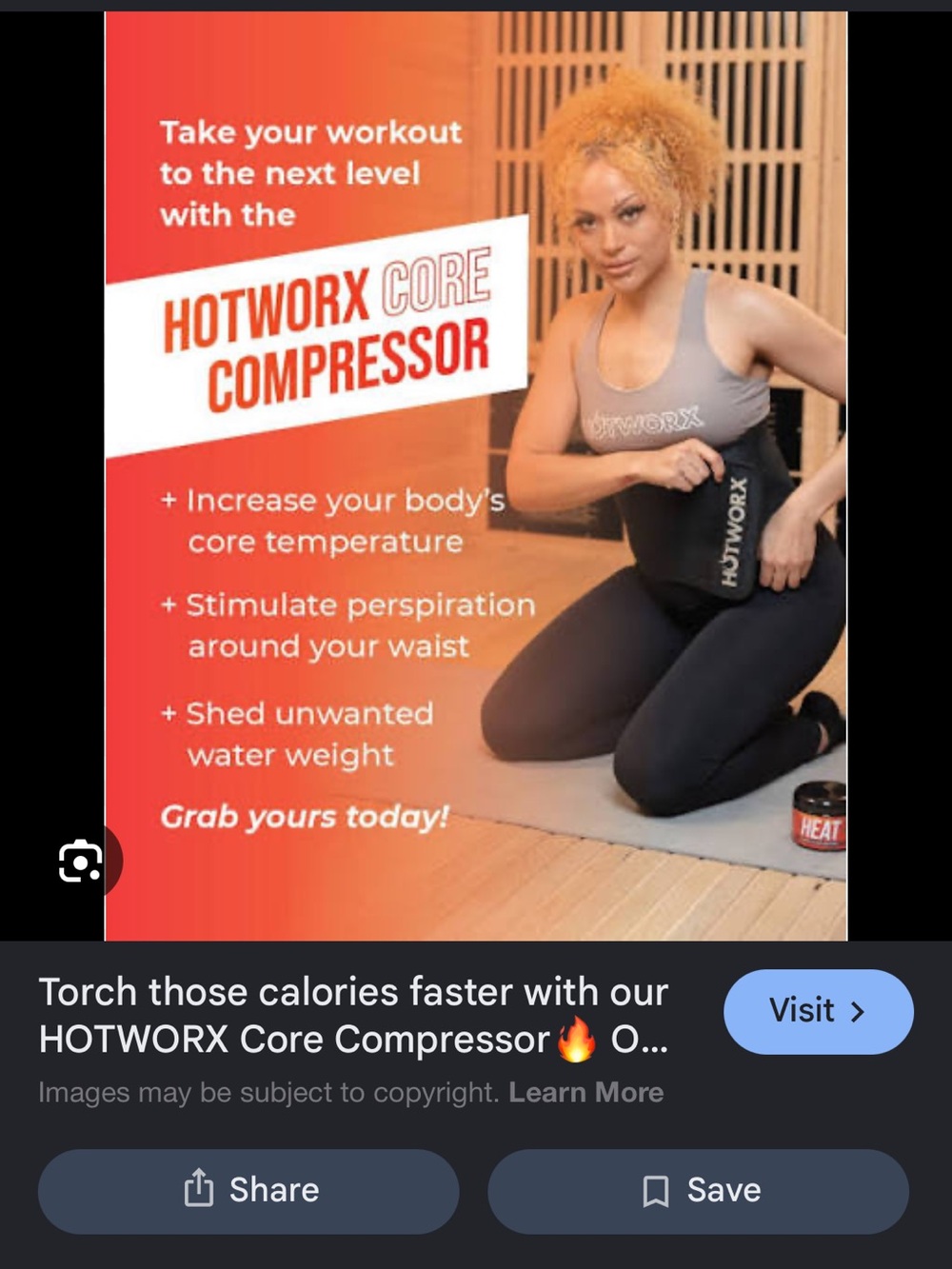 Hotworx Core Compressor - Black Core Support - Picture 4 of 4